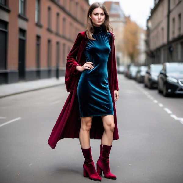 Alliance élégante : maîtriser l"art d"harmoniser bottines en daim et robes en velours